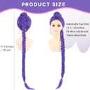 PUREHAIR 47 Inches Long Purple Braided Hair Anime Costume Wig High Temperature Heat Resistant Silk Fiber Natural Looking Cosplay Wig for Halloween Party, Cosplay (Purple, Adult Size)