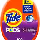 Tide PODS laundry detergent pacs, 3-in-1 Stain Remover, Odor Fighter, Color Protector, 102 Count, HE compatible, Spring Meadow Scent