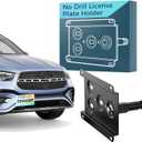 No Drill Front License Plate Bracket Fits Mercedes W205 C-Class | X204 GLK-Class/X205 GLC-Class/W212 W213 E-Class/W166 GLE-Class Front Tow Hook License Plate Holder, Front License Plate Mount