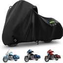Motorcycle Cover Waterproof for Touring Models Road King/Road Glide/Street Glide/Electra Glide, Heavy Duty Sun UV Rain Snow Outdoor Protection Motorbike Cover with Soft Cotton Lining & Lock Hole
