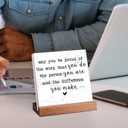 CIHUBS Office Gifts Retirement Gifts for Women Men Party Decoration Ceramic Plaque Table Decorations Sign for Teacher Nurses Coworker Farewell Thank You Gift (White May you be proud of the work)