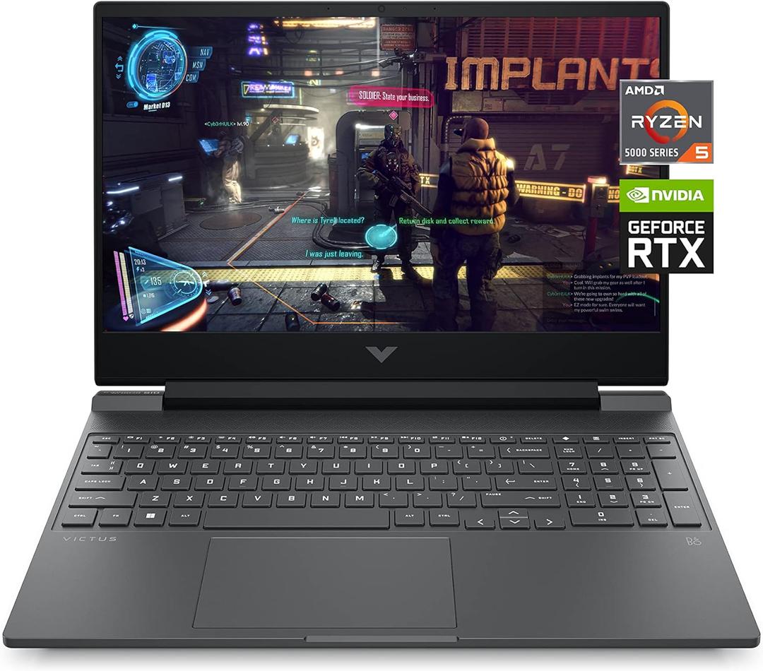 HP Victus 15 Gaming Laptop, NVIDIA GeForce RTX 3050 Ti, AMD Ryzen 5 5600H, 8 GB RAM, 512 GB SSD, Full HD IPS Display, Windows 11 Home, Backlit Keyboard, Enhanced Thermals (15-fb0020nr, 2022)