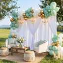 Tingjoo 80 FT x 10 FT White Backdrop Curtains, Set of 16 Panels