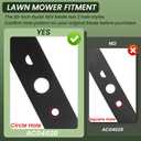 AC04020 Lawn Mower Blade Compatible with Ryobi RY40180 RY40108 RY40190 RY40109 RY401110 RY401011 RY401120 RY401012 20 Inch 40V Brushless Mowers 2 Packs