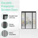 Reinforced Magnetic Screen Door - Heavy Duty Mesh Curtain and Full Frame Hook and Loop, Toddler and Dog Friendly, No Tools Required (Double Doors, 62"x81", Fits Door Up to 60" W x 80" H)