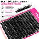 MilyBest Lash Clusters Kit Wispy, 10-18mm Fluffy Volume 100D Eyelash Clusters D Curl - Reusable DIY Lash Extension Kit for Beginners, Thick Cluster Eyelash Extensions with Bond and Seal Tweezers