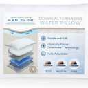 Mediflow Down Alternative Water Pillow  Adjustable for Neck Pain Relief, Side, Back, and Stomach Sleepers, The Original Inventor of The Water Pillow (Single Pack)