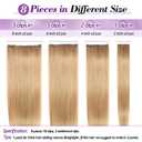Clip in Hair Extensions Real Human Hair 22 inch 110g/3.9oz Straight Seamless Invisible Human hair Extensions Clip ins for Women Double Weft 8pcs #27-Honey Blonde