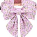 Maca Bates Rabbit Foot Dog Collar with Sailor Bow Tie for Large Girl Boy Dogs, Pink Bunny Pattern,Adjustable Durable Soft Breakaway Collars Easter Day Gift for Male Female Puppy