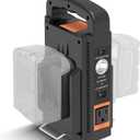 Dual-Channel Power Inverter for Milwaukee M-18 18V Battery, 4-Type Output Ports: Output Port AC 110V 180W, USB/Type C Port 18W PD3.0, DC 12V Output Port, with LED 800 LM Light