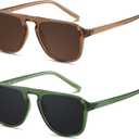 ANDWOOD Square Aviator Sunglasses Polarized Mens Womens UV Protection Sun glasses
