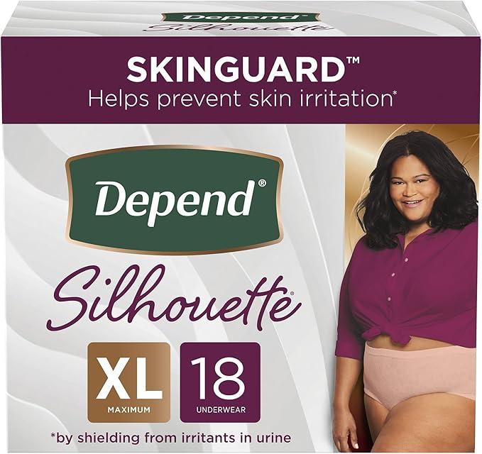 Depend Silhouette Adult Diapers 18 Underwear Size XL