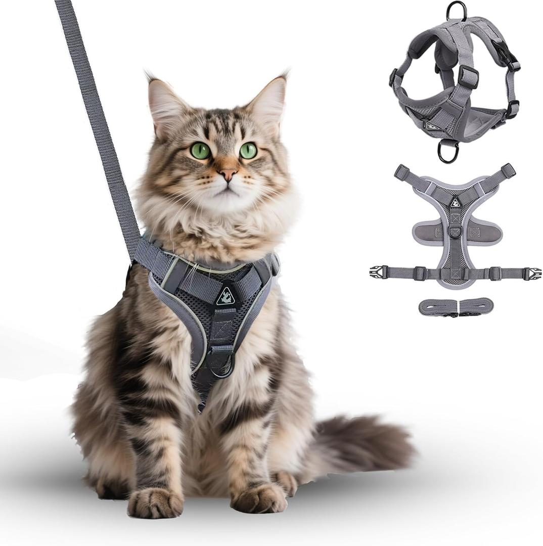 Cat Chest Straps and Belts, Anti-Escape Adjustable Soft net cat Belts, Easy to Control, Breathable, Chest Straps Set for All Types of cat VestsS