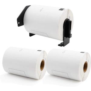 Label KINGDOM Replace for Brother DK-1241 Die-Cut Large Shipping Label, 4" x 6" (102 mm x 151 mm) 200/Roll for Thermal QL-1100 QL-1110NWB Label Printer (3 Paper Roll+1 Reusable Cartridge)