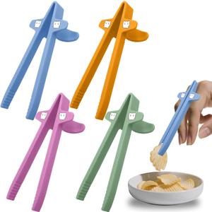 4 PCS Finger Chopsticks for Gamers - Cute Wheat Straw Office Snack Chopsticks - Snack Grabber & Chip Helper Tool - Reusable Non-Slip Gaming Snacking Solution