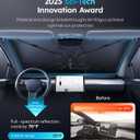 2025 Ice-Shield Car Windshield Sun Shade [100% Sun Block, 4th-Gen Cooling Tech] Reflective Heat Insulation, Portable Foldable Front Window Sunshade Umbrella for Compact Sedans - Universal Fit 53"x29"