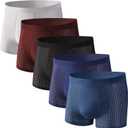 5 Pack Upgrade Bamboo Boxer Briefs- Breathable Mens Soft Comfortable Underwear (M)