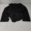 GORGLITTER Women's Deep V Neck Long Sleeve Shirts Bodysuit Satin Button Down Party Night Sexy Leotard Tops (Black) XL