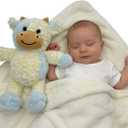 YUKOUQIAN Cow Stuffed Animal Cow Plush Doll Toy 11.8 inch for Girls Boys (Stand Cow Light Blue)