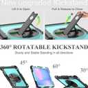 SEYMAC stock Case for Samsung Galaxy Tab S10 FE+ Plus 5G Tablet Case 13.1'' Protective with Screen Protector, Pen Holder, 360 Rotate Stand, Hand Strap, Shoulder Strap, SkyBlue1