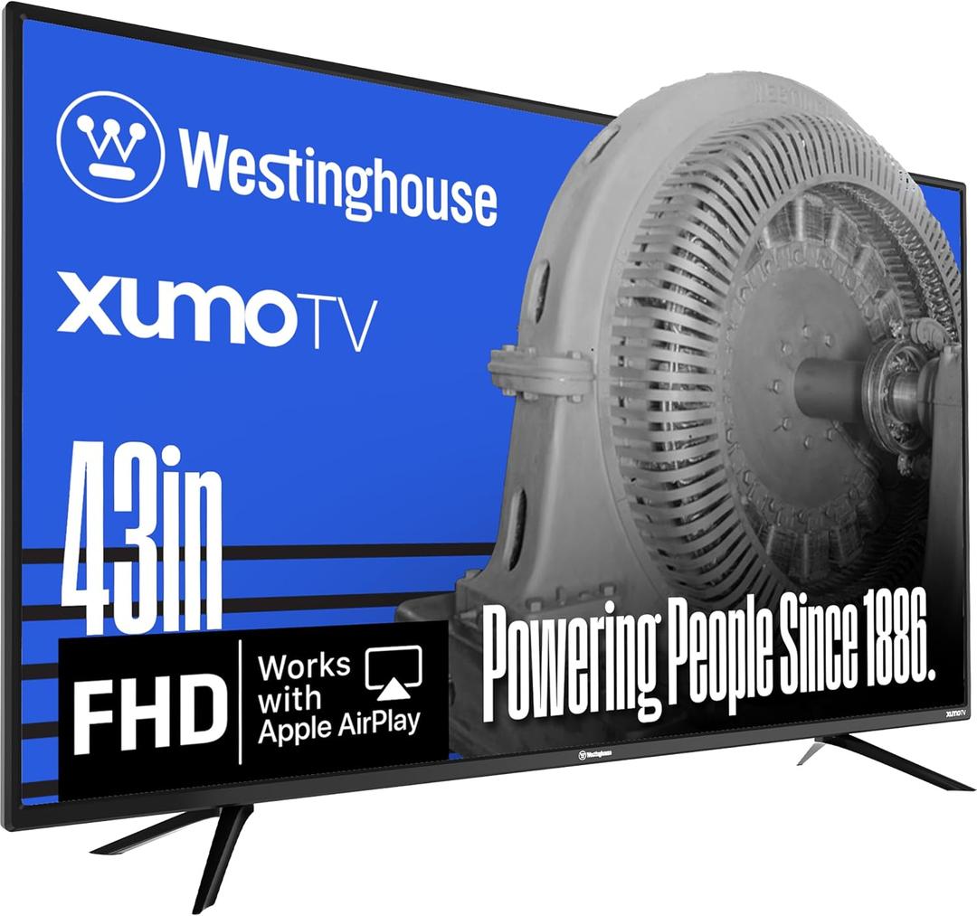 Westinghouse 43-inch Smart TV, FHD 1080P Xumo TV w/Voice Remote, Flat Screen Television w/Dolby Atmos, Bluetooth, Apple AirPlay, Wi-Fi & Mobile Connectivity, 43 Inch Full HD