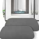 LOPNUR Refrigerator Drip Tray Catcher 2 Pack - 9"x3.1" Cuttable Refrigerator Mats Hide Stains, Fridge Ice Water Dispenser Absorbent Mat for Samsung Whirlpool GE, Fridge Drip Pad (Trapezoid, Grey)