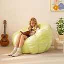 Pumpkin Bean Bag Sofa Chair for Adult, Beanbag Couch with Filler for Reading and Relaxation, Comfy and Lazy Sofa for Dorm, Apartment, Living Room and Bedroom, Grass Green