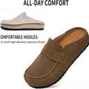 Suede Clogs for Women Genuine Leather Mules with Tassel Fringe Comfort Cork Foot bed Women's Slip On Casual Shoes Closed Round Toe Slides with Arch Support, 8