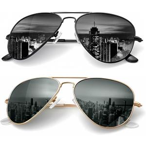 KALIYADI Classic Aviator Sunglasses for Men Women Driving Sun glasses Polarized Lens UV Blocking