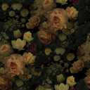 VEELIKE Muted Moody Wallpaper Peel and Stick Vintage Roses Floral Wallpaper for Bedroom Accent Wall 17.7''x118'' Removable Dark Flower Wall Paper Self Adhesive Floral Contact Paper for Cabinets Drawer