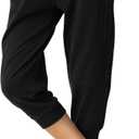 SPECIALMAGIC Women's Capri Pants Cropped Joggers with Pockets Elastic Waist Drawstring Capri Sweatpants (Black, M)