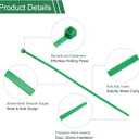 3 x HARFINGTON 100pcs Cable Zip Ties, Plastic Nylon Ties Wraps, 8-Inch / 200mm Self-Locking Wire Cord Electrical Management Zip-Ties for Home, Office, Workshop, Outdoor Garden, 20LBS, Green