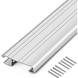 Threlaco 1 Pack 2 x 36 Inch Exterior Door Sill Threshold Extender Strip Mill Aluminum Snap Fit Building Door Threshold Suitable for Window Sill Floor Vinyl Mat Edge (Sliver)