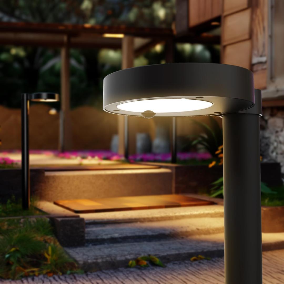 Sunco 6 Pack 2W LED Solar Pathway Walkway Backyard Garden Patio Residential Ambient Decorative Outdoor Light-MD4, 120 Lumens, Selectable CCT 2700K Soft White /4000K Cool White, Dimmable, 3.7V