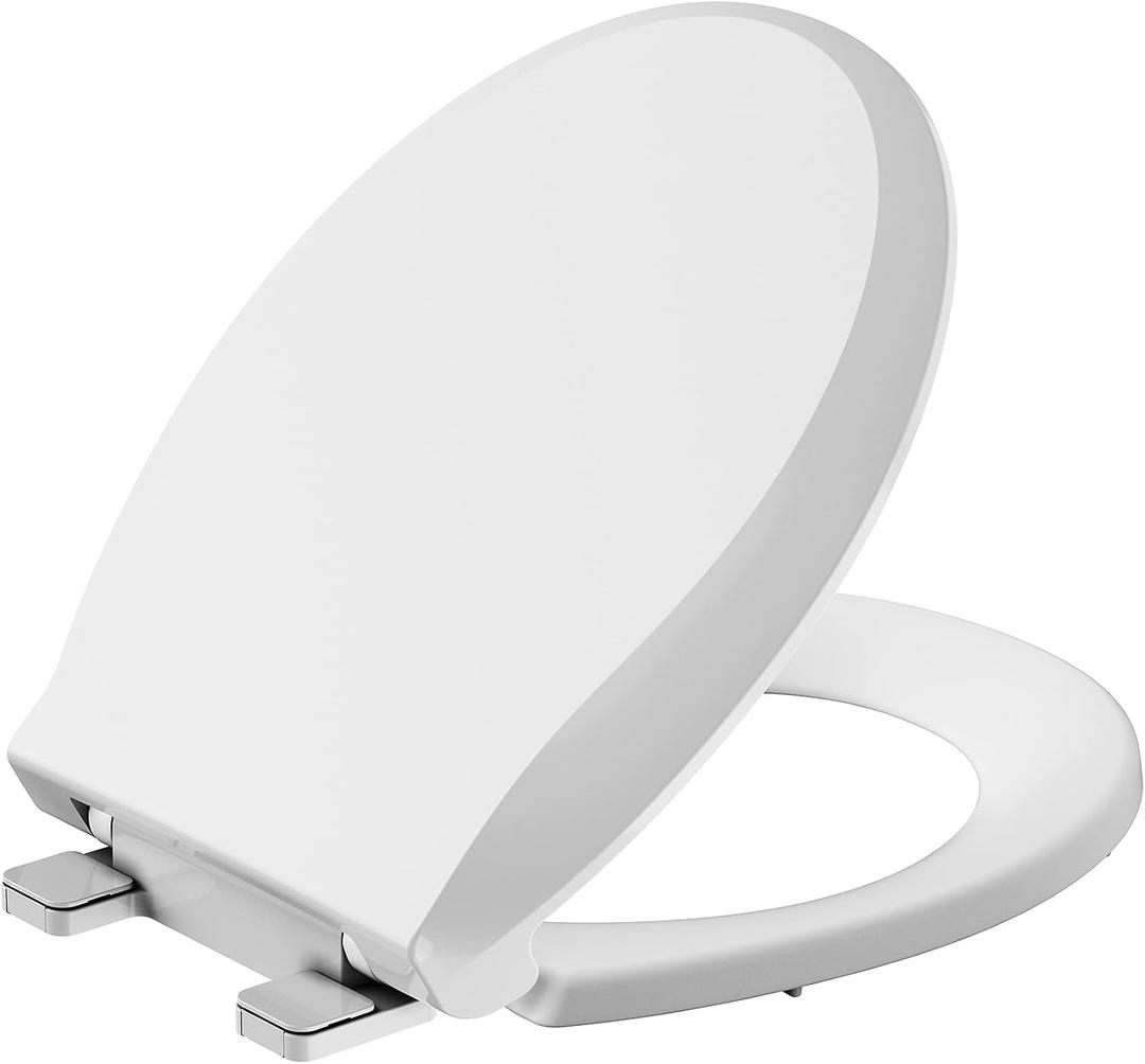 Round Toilet Seat Slow Close, Easy to Install & Clean, Soft Close Toilet Seat, Detachable Seat for Longtime Usage, White