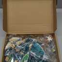 Mini Christmas Tree 35PCS Christmas Village Sets with Crafts Reindeer Snowmen Benches Street Lamp for Xmas Decorations Indoor Party Home Table Craft (Multicolor)