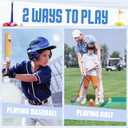 SMILESSKIDDO T-Ball Set and Golf Clubs for Kids 3-5 - 2 in 1 Tee Ball & Glof Playsets, Indoor & Outdoor Sports Toys | Gifts for Toddlers Age 1-3 2-4 3-5 4-6 5-8 Year Old Boys and Girls Kid