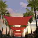 Amgo 12' x 18' Red Rectangle Square Sun Shade Sail Canopy Awning Fabric Mesh AGSLR, 95% UV Blockage, Water & Air Permeable, 200GSM Heavy Duty Commercial and Residential