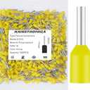 haisstronica 1000PCS Wire Ferrules Connectors, Yellow AWG16 Wire End Ferrule Terminals, Crimp Pin Cord End Terminals