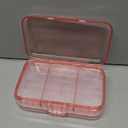 FYY Weekly Pill Organizer with Labels,8 Compartments Travel Daily Pill Case Airtight Moistureproof Large Pill Box to Hold Vitamins, Fish Oil, Supplements,Cotton Swab and Bandages-Pink
