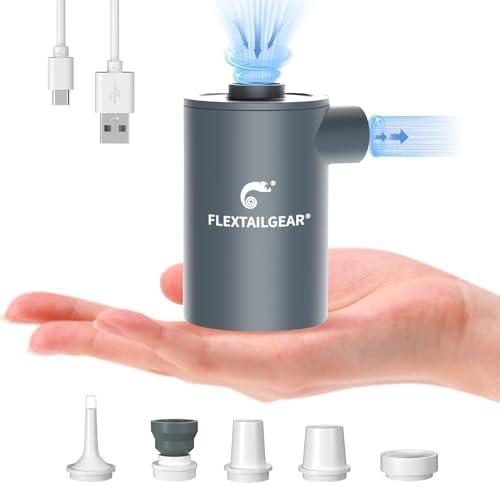 FLEXTAILGEAR MAX Pump Portable Air Pump with 3600mAH Battery USB Rechargeable Air Pump-Quick Inflate Deflate for Sleeping Pads, Air Mattress, Pool Toys, Swimming Ring, Air Bed (Space Gray)
