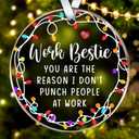 6 x HEXMOZ Work Besties Gifts for Women, Work Friends - Coworker Ornament - Christmas Coworkers Gifts, White Elephant, Secret Santa Office Ideas for Work Friends - Acrylic Ornament 2025