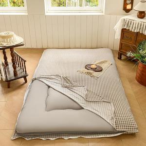 Tan Gingham Japanese Floor Mattress Futon Cover Full, Taupe Checked Plaid Japanese Tatami Mattress Cover,Grid Guest Sleeping Mat for Floor (Tan Gingham, Full) Tan Gingham Japanese Floor Mattress Futon Cover Full, Taupe Checked Plaid Japanese Tatami Mattress Cover,Grid Guest Sleeping Mat for Floor (Tan Gingham, Full)