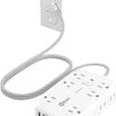 Power Strip with USB, 2100J Surge Protector Flat Plug Extension Cord 5ft, 12 Outlets & 6 USB(3 USB C)Charging Station, 3 Side Outlet Extender Wall Mountable for Tablet Laptop Computer Multiple Devices 5 FT, 12AC+3U3C