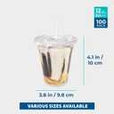 Freshware 12 oz Clear Disposable Plastic Cups with Flat Lids and Straws, 100 Pack Clear Plastic Cups Tumblers, Heavy-duty Party Glasses, Disposable Cups for Thanksgiving, Halloween, Christmas Party