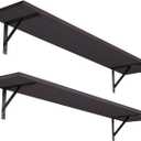 DINZI LVJ Long Wall Shelves, 39.4Inch Wall Mounted Shelves Set of 2, Extra Large Wall Storage Ledges with Sturdy Metal Brackets for Living Room, Bathroom, Bedroom, Kitchen, Espresso