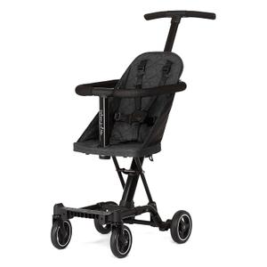 Dream On Me Coast Rider Travel Stroller, Lightweight & Compact Baby Stroller, Theme Park Approved, Book-Folding Design, Adjustable Handle, Soft-Ride Wheels, Converts to Rider & Scooter - Black