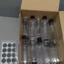 Dandat 100 Pcs Plastic Juice Bottles with Caps Clear Shot Bottles Bulk Empty Reusable Clear Beverage Containers with Lids, Label, Pen for Milk, Drinking, Potion, Ginger Shots, Whiskey(4 oz)