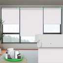 Motorized Blinds with Remote, Blackout No Drill Cordless Smart Roller Shades, Automatic Blinds for Windows, White,30" W x 72" H