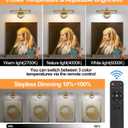 Rechargeable Picture Light for Wall, Dimmable Art Lights for Painting, Battery Operated Wall Sconce with Remote, 3 light Color,Timer & Brightness Setting for Artwork, Gallery(Brass, 12inch)